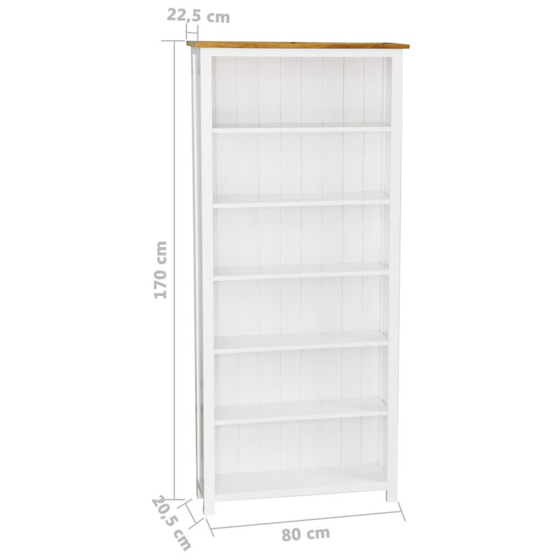6-Tier Bookcase 80x22.5x170 cm Solid Wood Oak