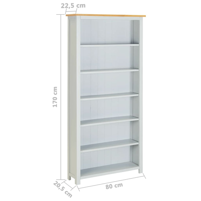 6-Tier_Bookcase_80x22.5x170_cm_Solid_Oak_Wood_IMAGE_7