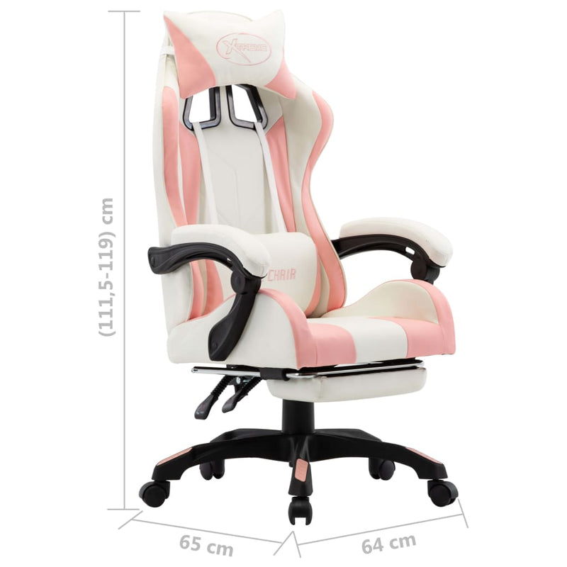 Racing_Chair_with_Footrest_Pink_and_White_Faux_Leather_IMAGE_8_EAN:8719883795942