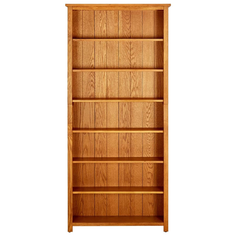 7-Tier_Bookcase_90x22.5x200_cm_Solid_Oak_Wood_IMAGE_2
