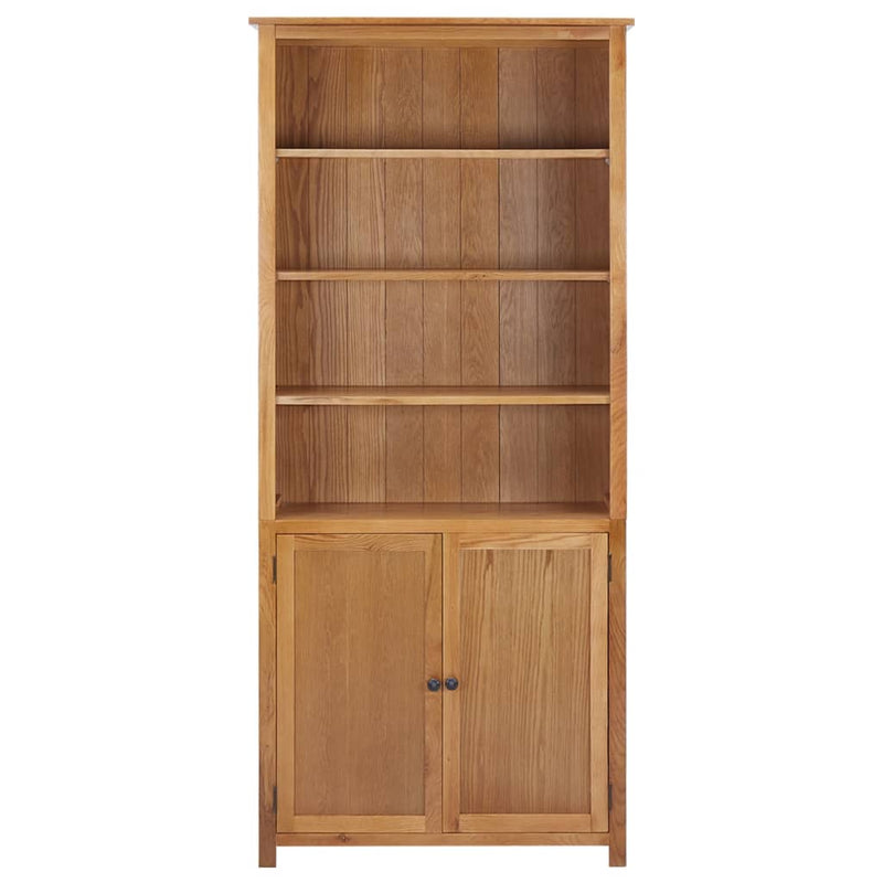 Bookcase_with_2_Doors_90x30x200_cm_Solid_Oak_Wood_IMAGE_2