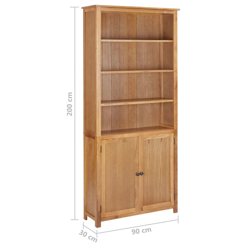 Bookcase_with_2_Doors_90x30x200_cm_Solid_Oak_Wood_IMAGE_8