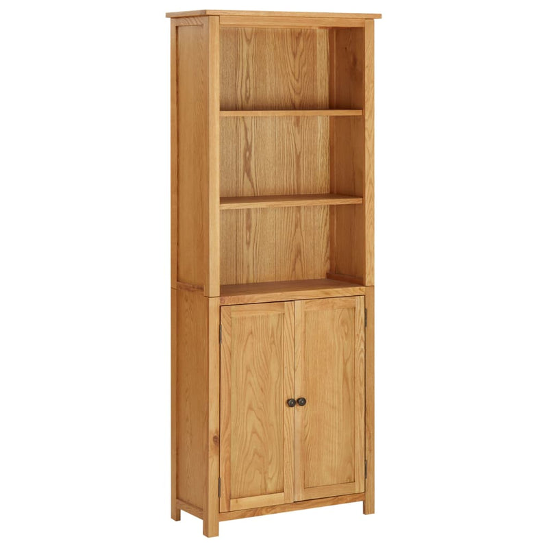Bookcase_with_2_Doors_70x30x180_cm_Solid_Oak_Wood_IMAGE_1