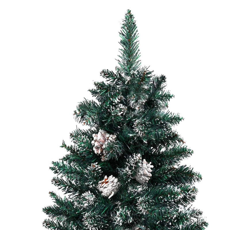 Slim_Christmas_Tree_with_Real_Wood_and_White_Snow_Green_180_cm_IMAGE_3