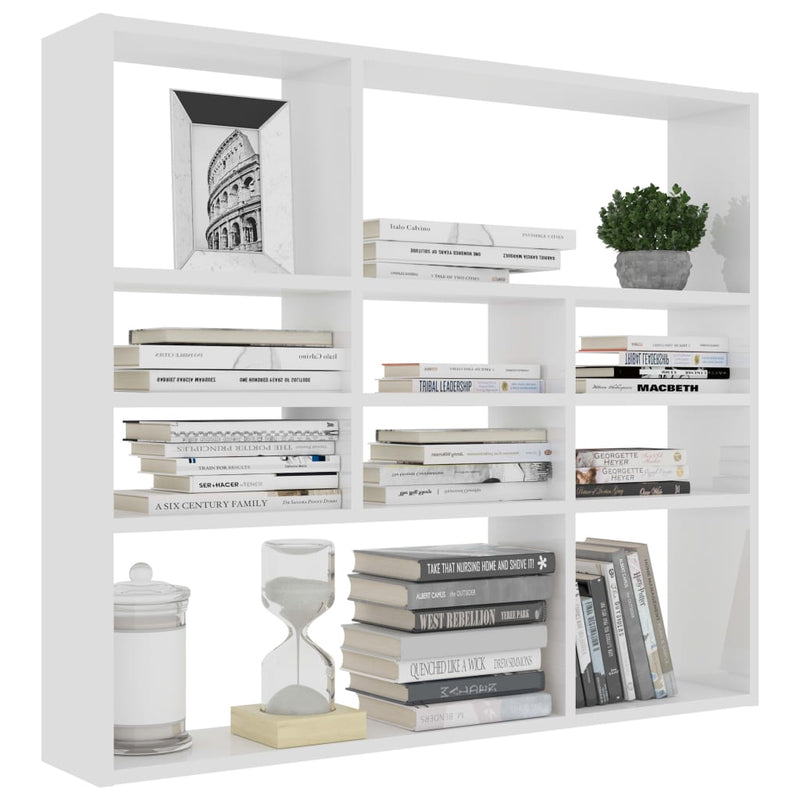 Wall Shelf White 90x16x78 cm Engineered Wood