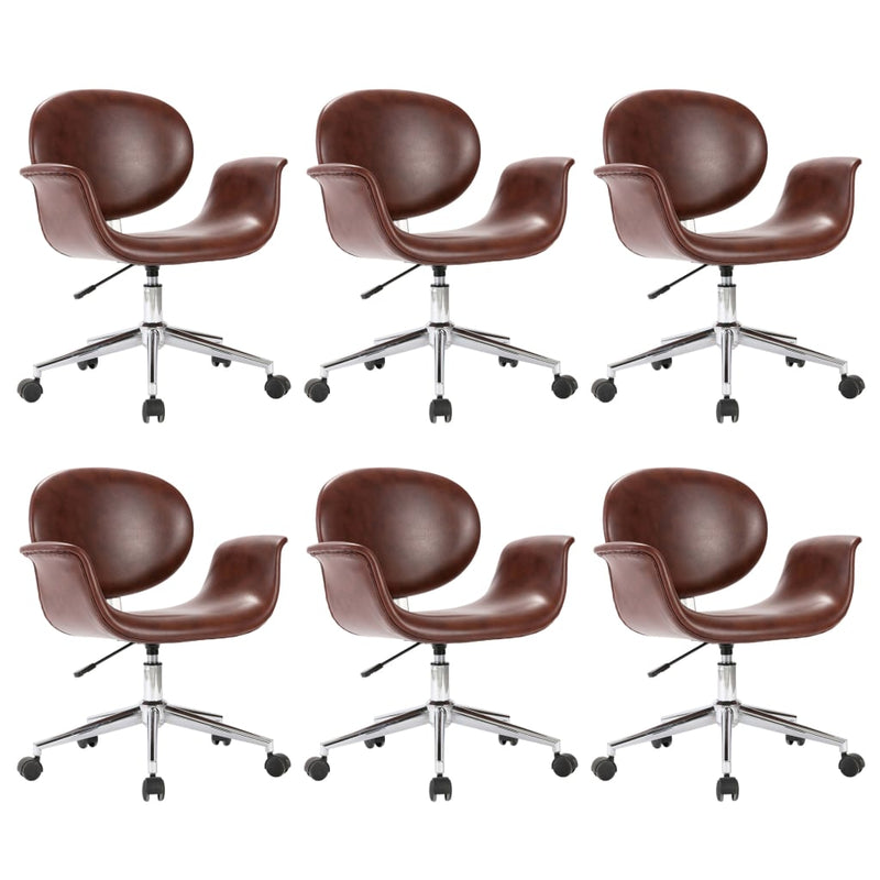 Swivel_Dining_Chairs_6_pcs_Brown_Faux_Leather_IMAGE_2