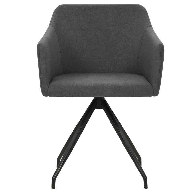 Swivel Dining Chairs 2 pcs Dark Grey Fabric