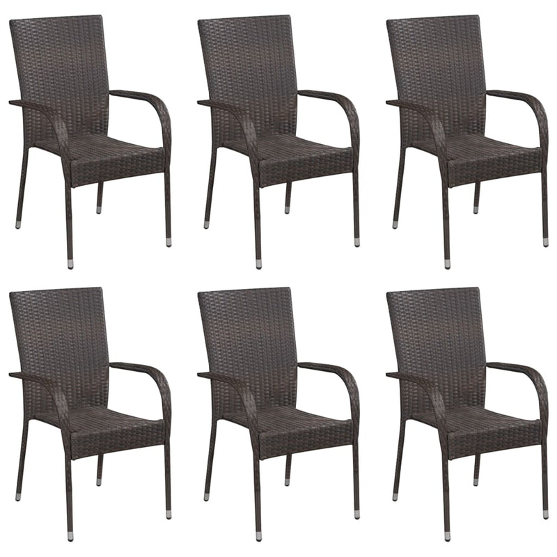Stackable_Outdoor_Chairs_6_pcs_Poly_Rattan_Brown_IMAGE_1_EAN:8720286055076