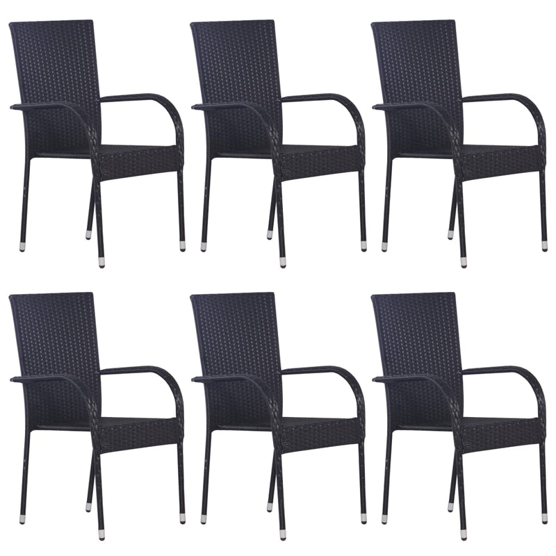 Stackable_Outdoor_Chairs_6_pcs_Poly_Rattan_Black_IMAGE_1_EAN:8720286055083
