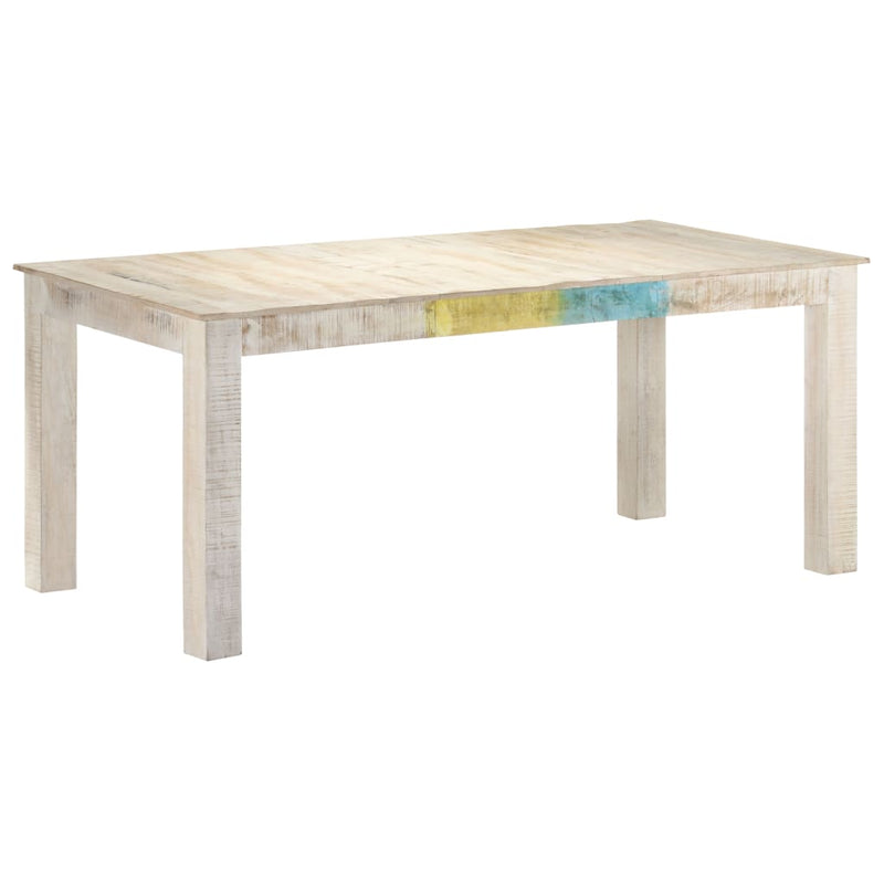 Dining Table White 180x90x76 cm Solid Mango Wood