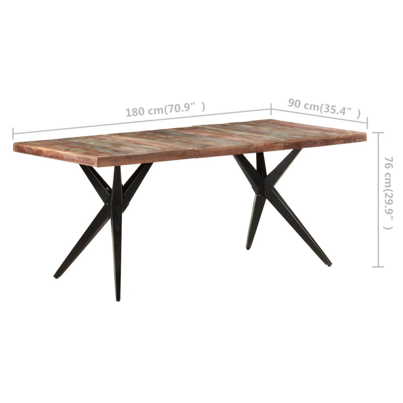 Dining Table 180x90x76 cm Solid Reclaimed Wood