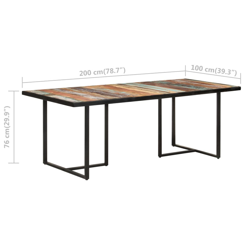Dining Table 200 cm Solid Reclaimed Wood