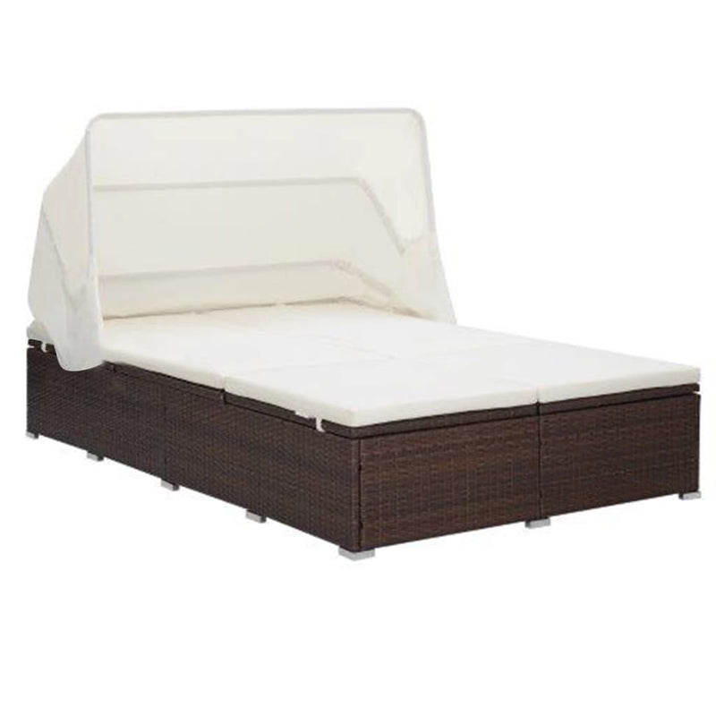 2-Person_Sunbed_with_Cushion_Poly_Rattan_Brown_IMAGE_1