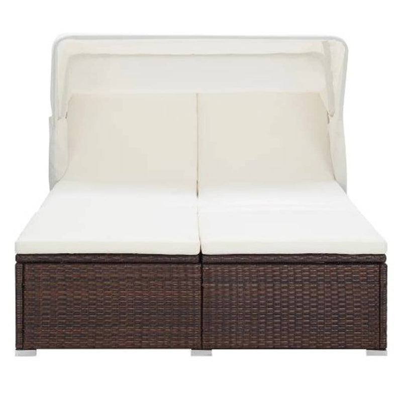 2-Person_Sunbed_with_Cushion_Poly_Rattan_Brown_IMAGE_2