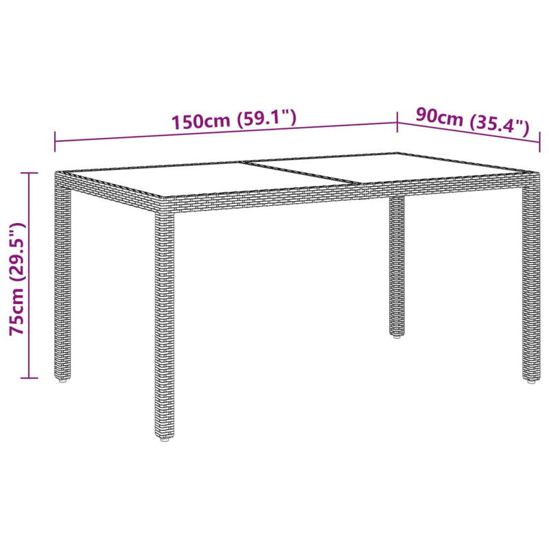 Garden_Table_150x90x75_cm_Tempered_Glass_and_Poly_Rattan_Black_IMAGE_5