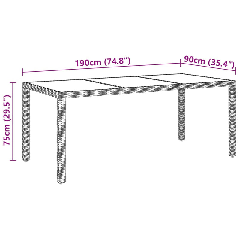 Garden_Table_190x90x75_cm_Tempered_Glass_and_Poly_Rattan_Black_IMAGE_5