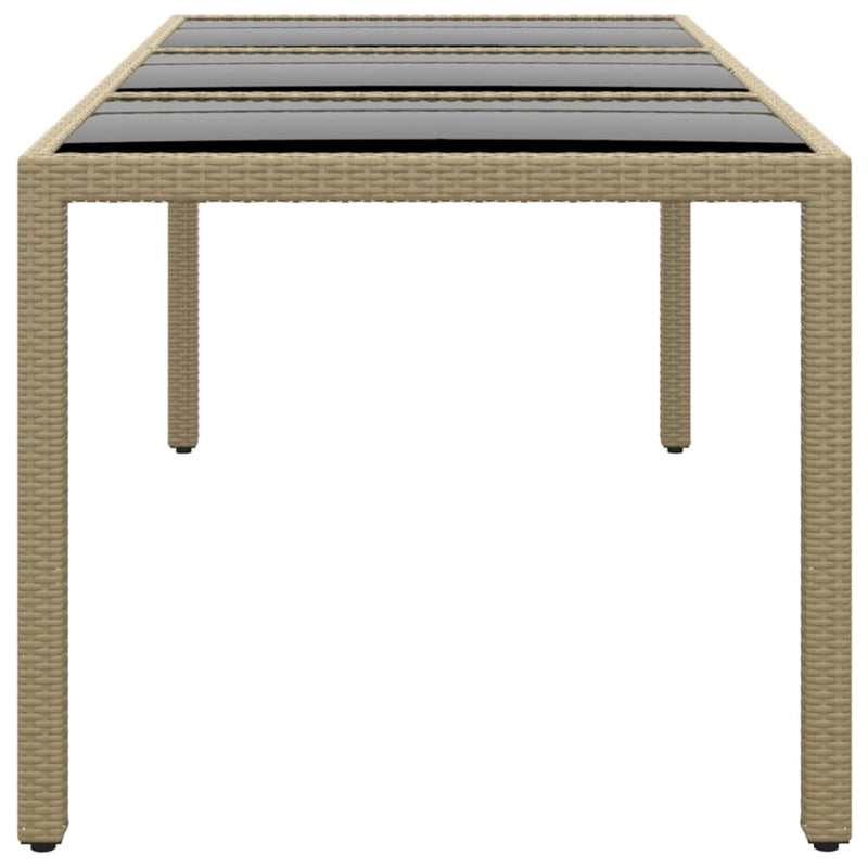 Garden_Table_190x90x75_cm_Tempered_Glass_and_Poly_Rattan_Beige_IMAGE_3