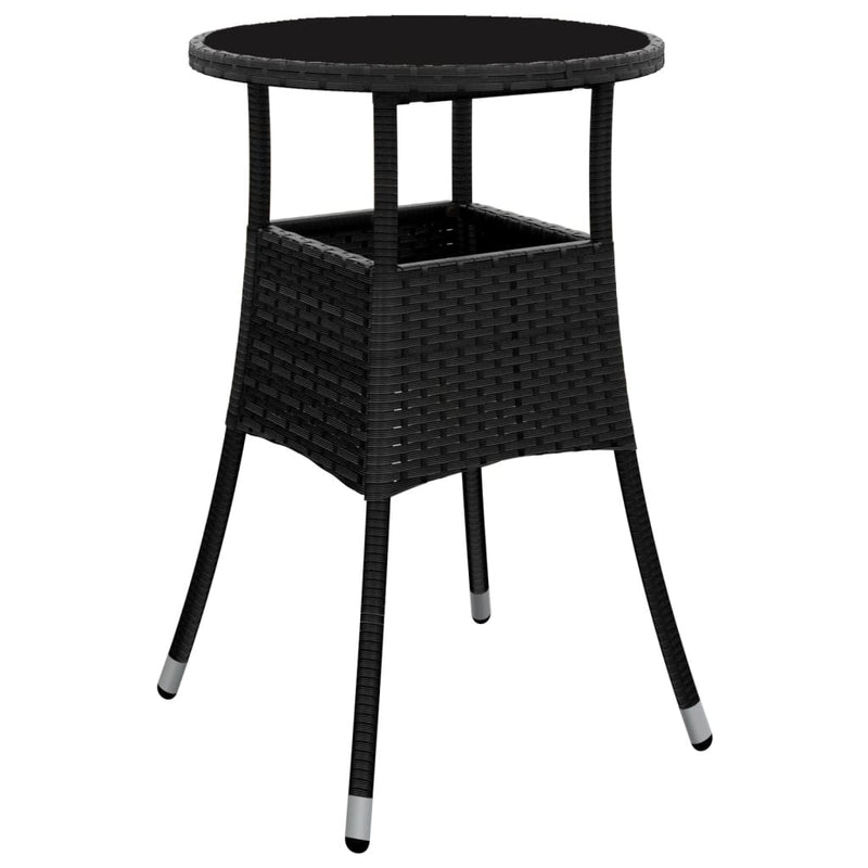 Garden_Table_Ø60x75_cm_Tempered_Glass_and_Poly_Rattan_Black_IMAGE_2