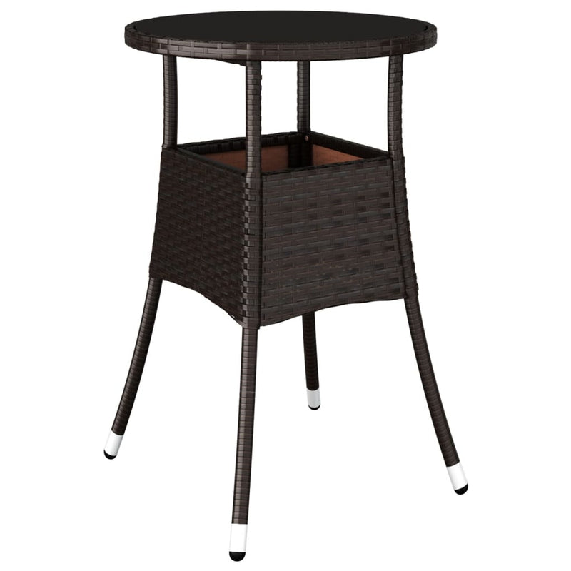 Garden_Table_Ø60x75_cm_Tempered_Glass_and_Poly_Rattan_Brown_IMAGE_2