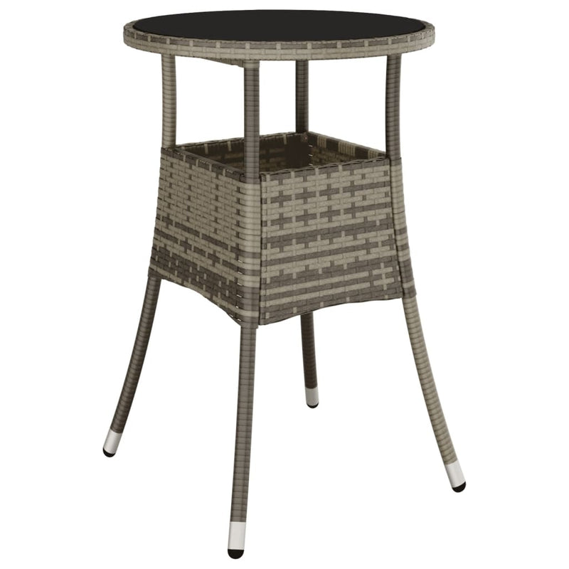 Garden_Table_Ø60x75_cm_Tempered_Glass_and_Poly_Rattan_Grey_IMAGE_2