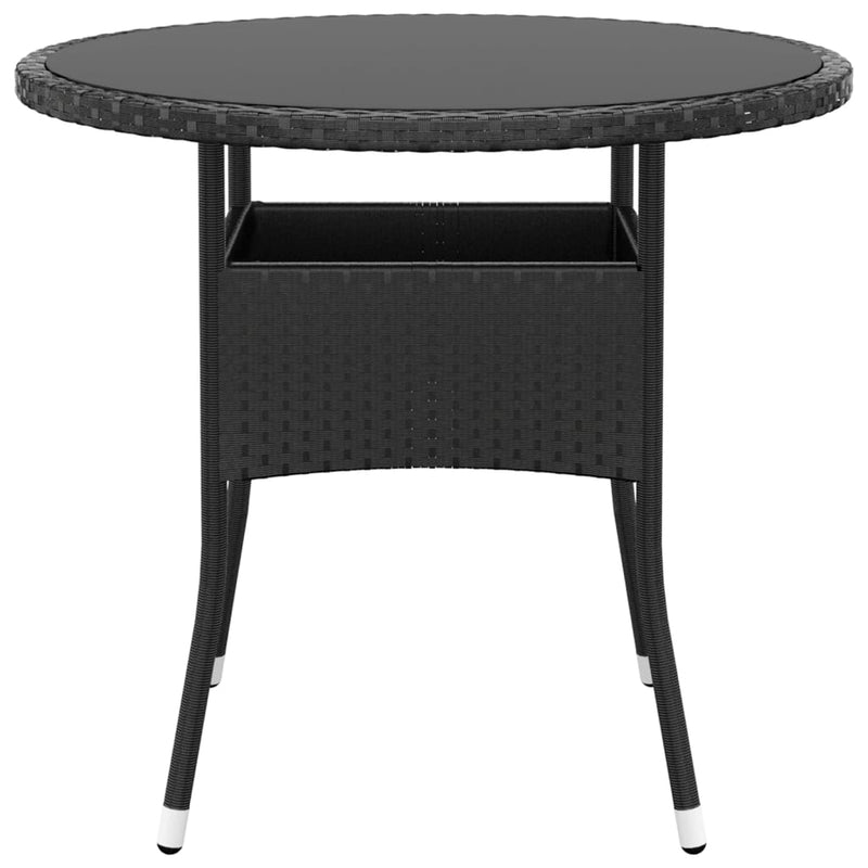 Garden_Table_Ø80x75_cm_Tempered_Glass_and_Poly_Rattan_Black_IMAGE_2