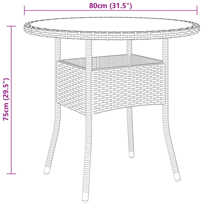 Garden_Table_Ø80x75_cm_Tempered_Glass_and_Poly_Rattan_Brown_IMAGE_4