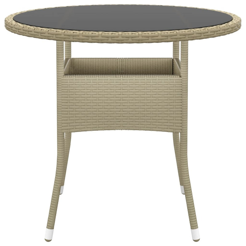 Garden_Table_Ø80x75_cm_Tempered_Glass_and_Poly_Rattan_Beige_IMAGE_2