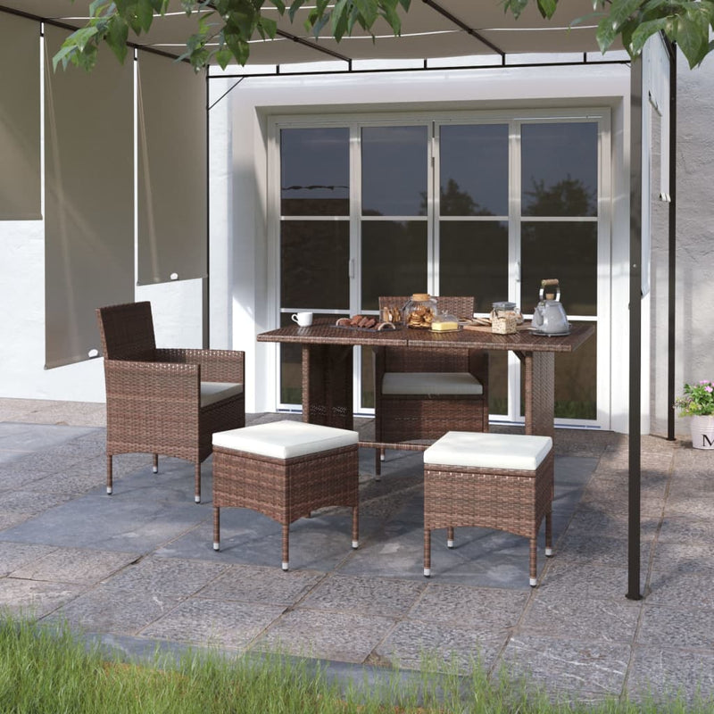 4_Piece_Garden_Chair_and_Stool_Set_Poly_Rattan_Brown_IMAGE_1_EAN:8720286089903