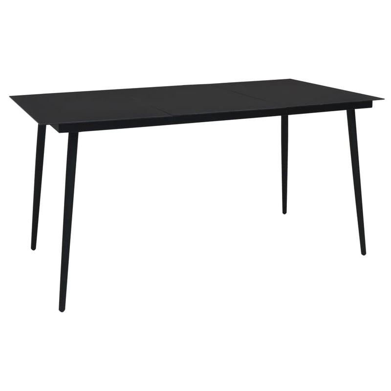 Garden_Dining_Table_Black_190x90x74_cm_Steel_and_Glass_IMAGE_1