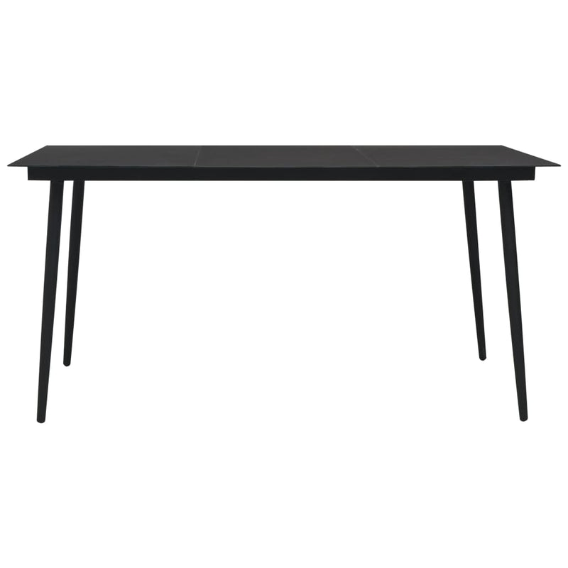Garden_Dining_Table_Black_190x90x74_cm_Steel_and_Glass_IMAGE_2