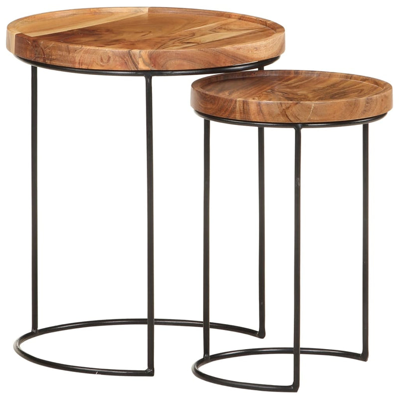 2_Piece_Coffee_Table_Set_Solid_Acacia_Wood_and_Steel_IMAGE_1