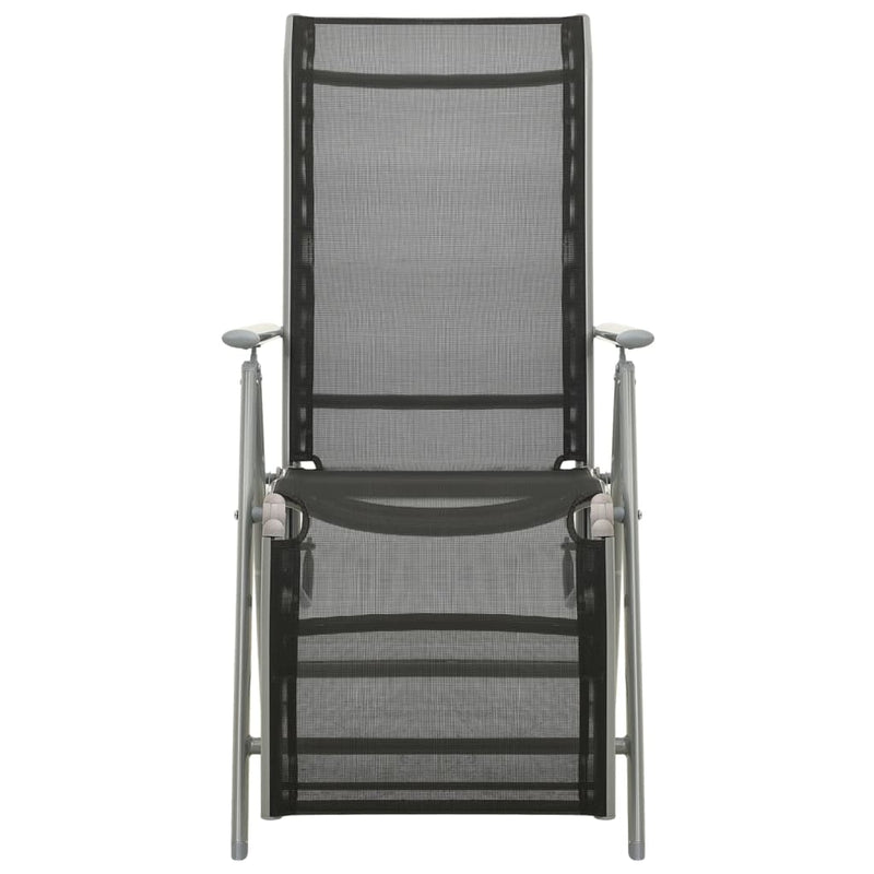 Reclining Garden Chairs 2 pcs Textilene and Aluminium Silver