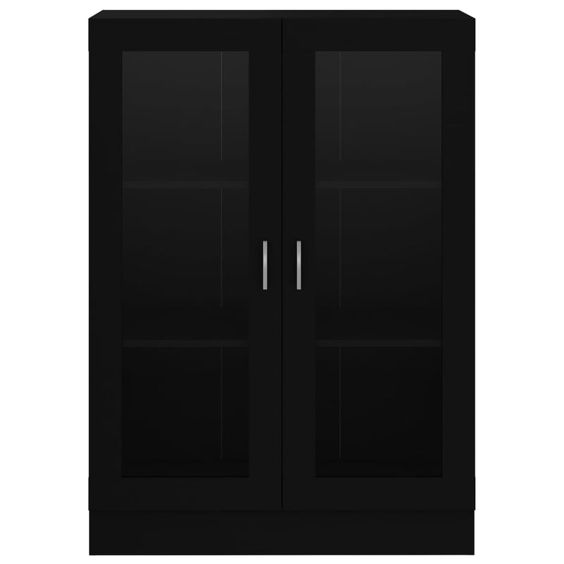 Vitrine Cabinet Black 82.5x30.5x115 cm Engineered Wood