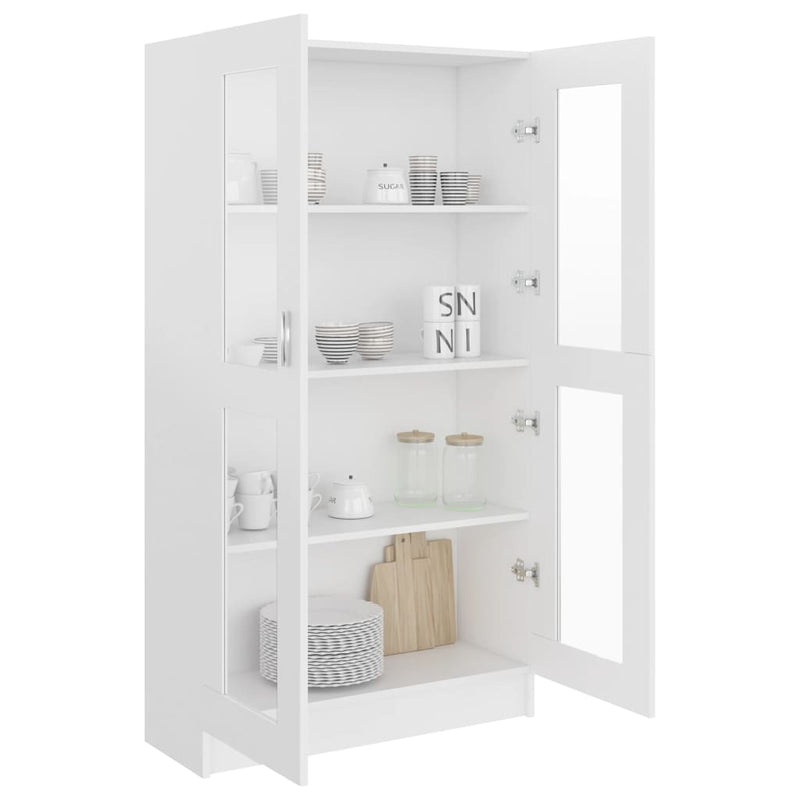 Vitrine Cabinet White 82.5x30.5x150 cm Engineered Wood