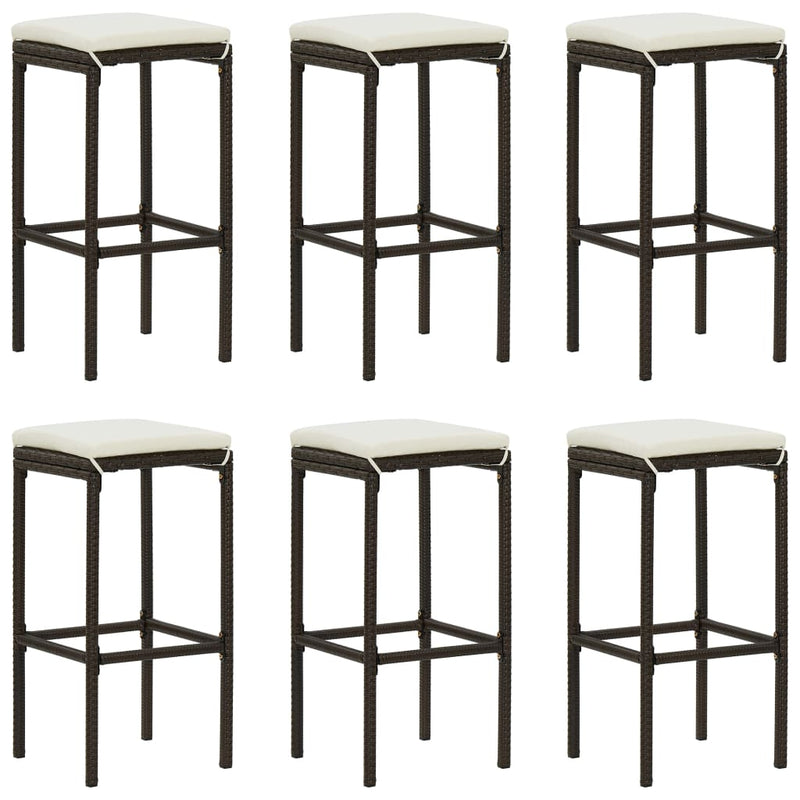 Bar_Stools_with_Cushions_6_pcs_Brown_Poly_Rattan_IMAGE_1_EAN:8720286146514