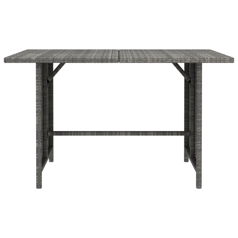 Garden Dining Table Grey 110x70x65 cm Poly Rattan