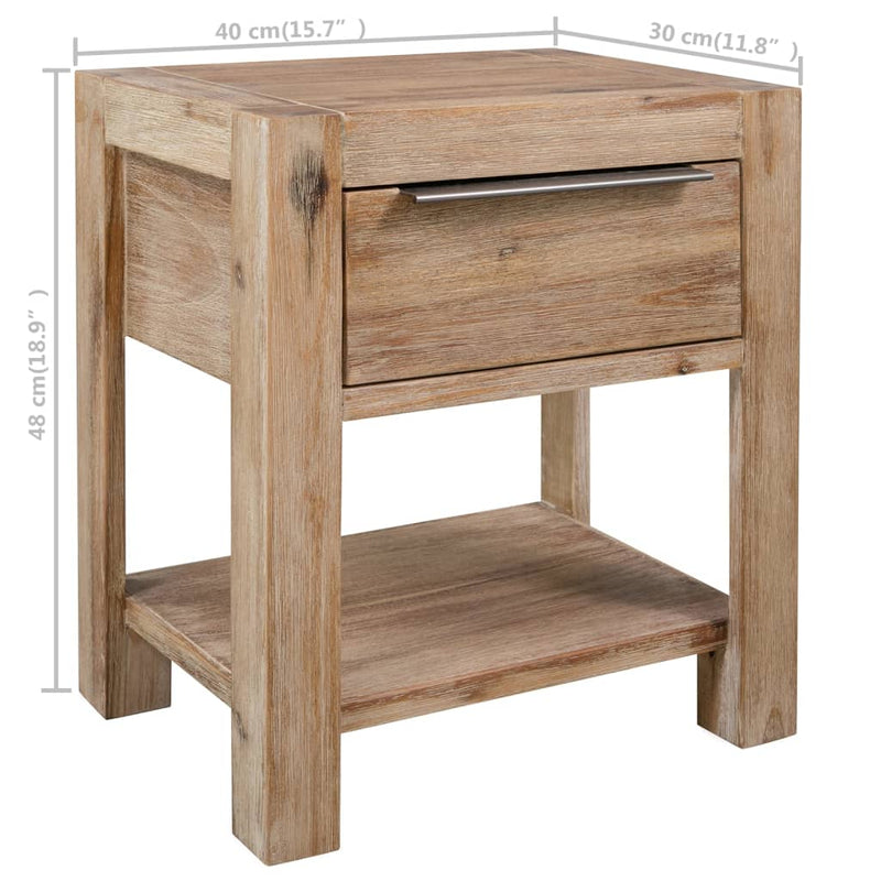 Nightstands with Drawers 2 pcs 40x30x48 cm Solid Acacia Wood