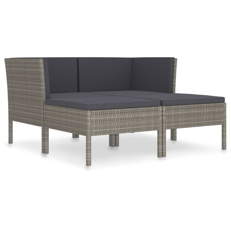 4_Piece_Garden_Lounge_Set_with_Cushions_Poly_Rattan_Grey_IMAGE_2