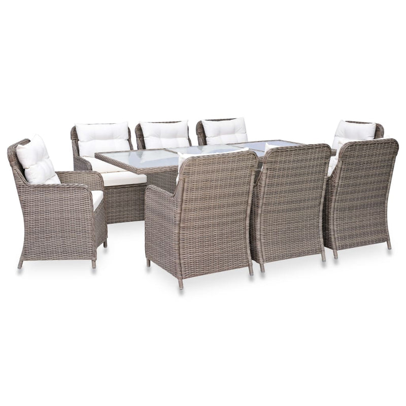 9_Piece_Outdoor_Dining_Set_Poly_Rattan_Brown_IMAGE_1