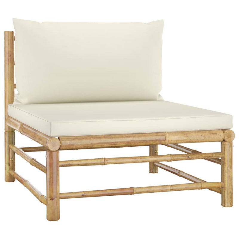 6_Piece_Garden_Lounge_Set_with_Cream_White_Cushions_Bamboo_IMAGE_5