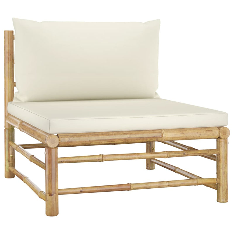 6_Piece_Garden_Lounge_Set_with_Cream_White_Cushions_Bamboo_IMAGE_5