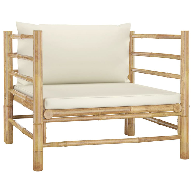 6_Piece_Garden_Lounge_Set_with_Cream_White_Cushions_Bamboo_IMAGE_9