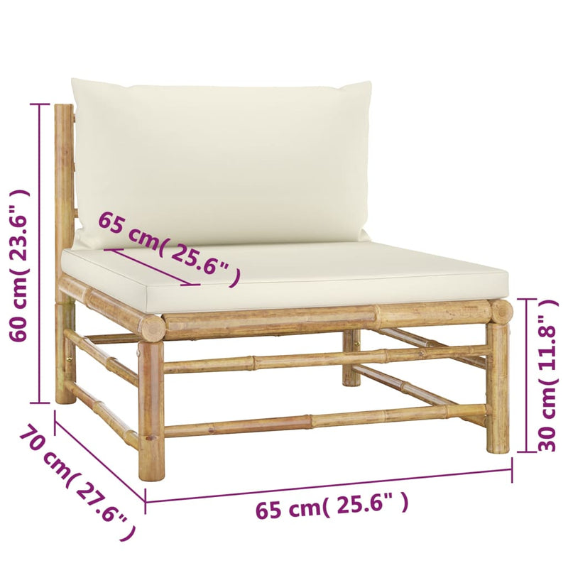 4_Piece_Garden_Lounge_Set_with_Cream_White_Cushions_Bamboo_IMAGE_8