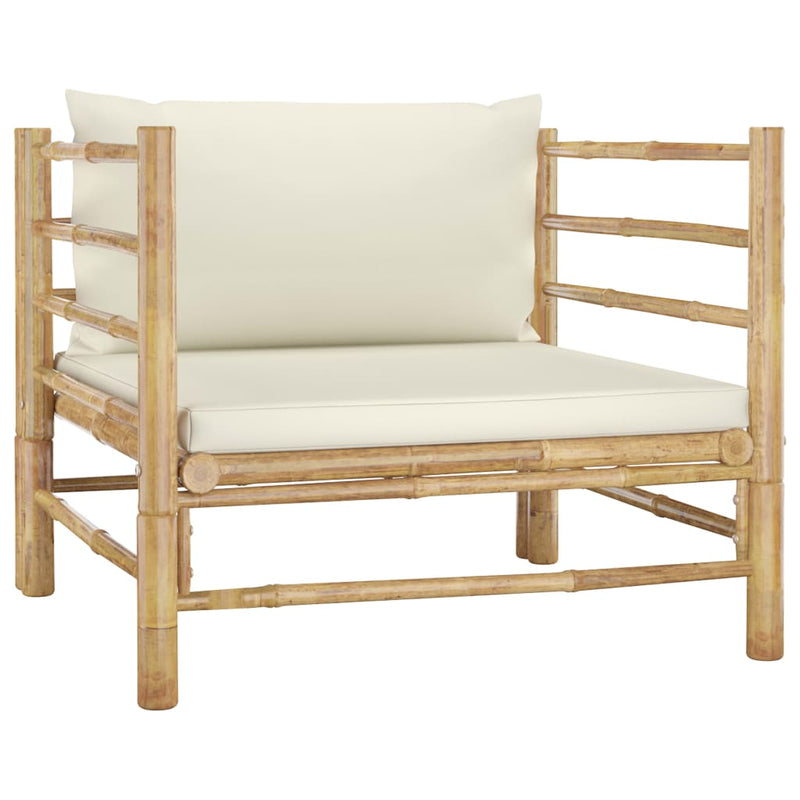 5_Piece_Garden_Lounge_Set_with_Cream_White_Cushions_Bamboo_IMAGE_5