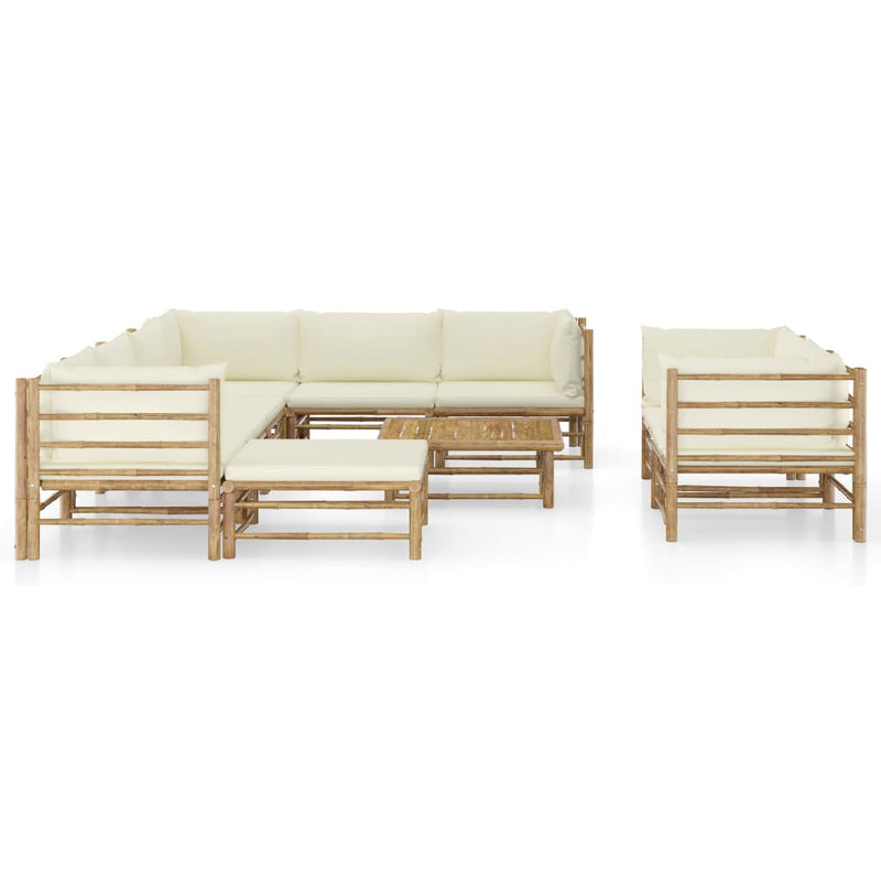 10_Piece_Garden_Lounge_Set_with_Cream_White_Cushions_Bamboo_IMAGE_2