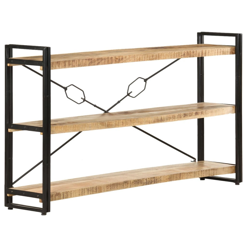 3-Tier Bookcase 140x30x80 cm Solid Mango Wood