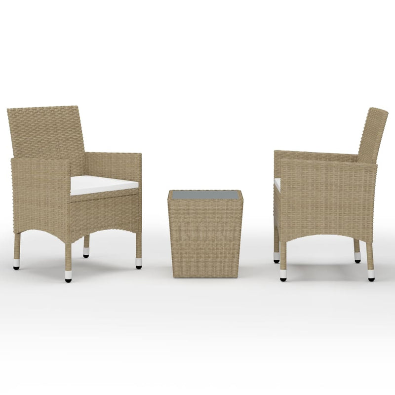 3_Piece_Bistro_Set_Poly_Rattan_and_Tempered_Glass_Beige_IMAGE_2