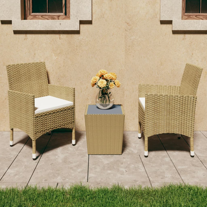 3_Piece_Bistro_Set_Poly_Rattan_and_Tempered_Glass_Beige_IMAGE_1