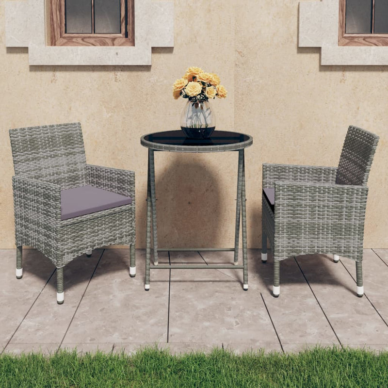 3_Piece_Garden_Bistro_Set_Poly_Rattan_and_Tempered_Glass_Grey_IMAGE_1