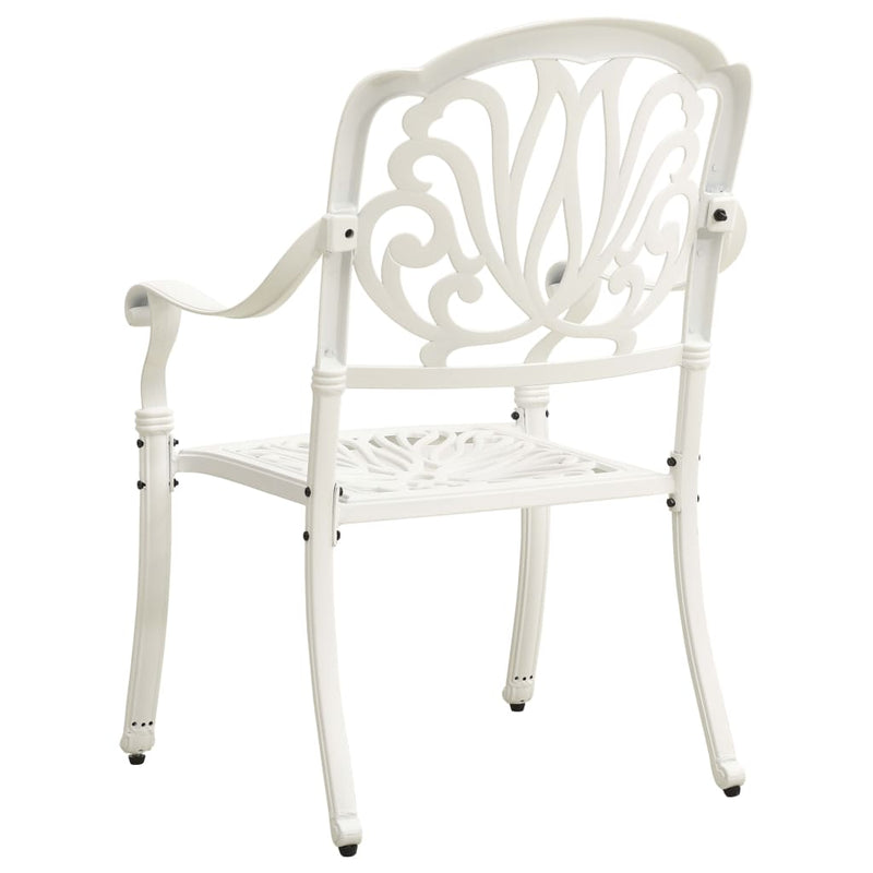 Garden Chairs 2 pcs Cast Aluminium White